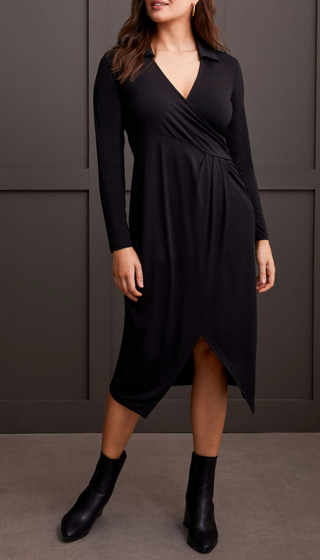 Pleated Surplice Cascade Asymm