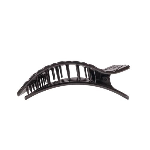 Medium Flat Rectangle Clip-Jet Black Quilted