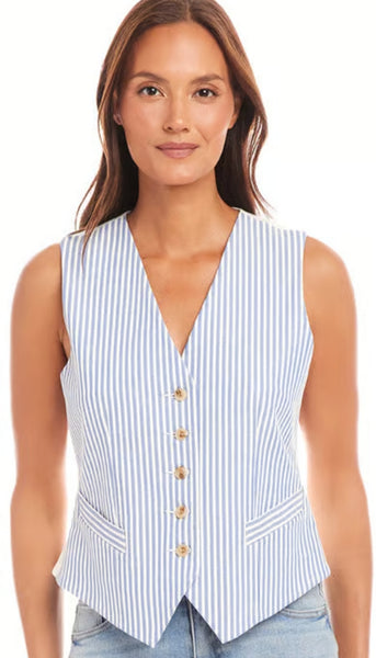 Stripe Button Up Vest