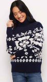 Jacquard Turtleneck Sweater