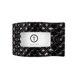 Medium Flat Rectangle Clip-Jet Black Quilted