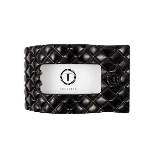 Medium Flat Rectangle Clip-Jet Black Quilted