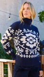 Jacquard Turtleneck Sweater