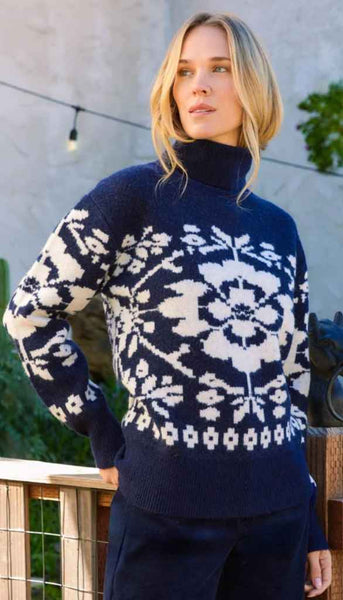 Jacquard Turtleneck Sweater