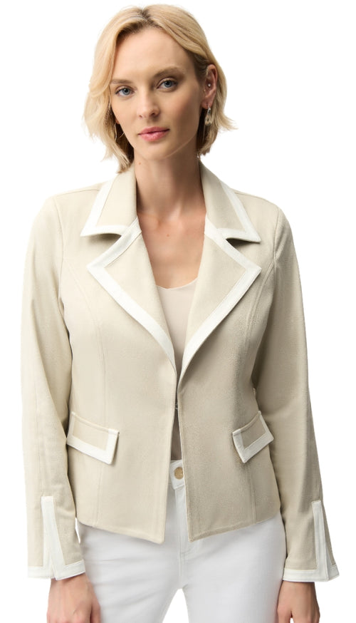 Foiled Faux Suede Fitted Jacket