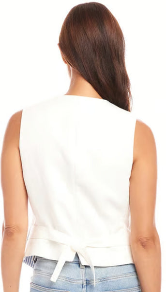 Stripe Button Up Vest