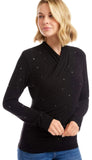 Drape Front Crossover Top with Sparkle