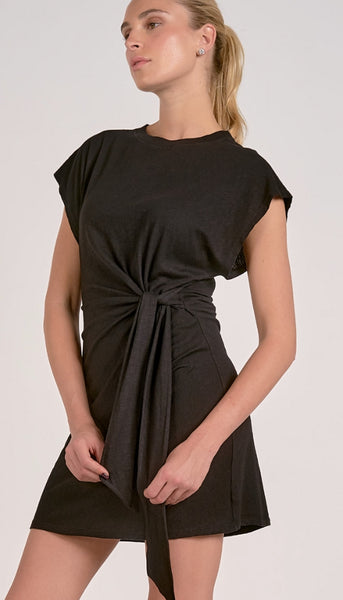 Short Sleeve Side Tie Dress