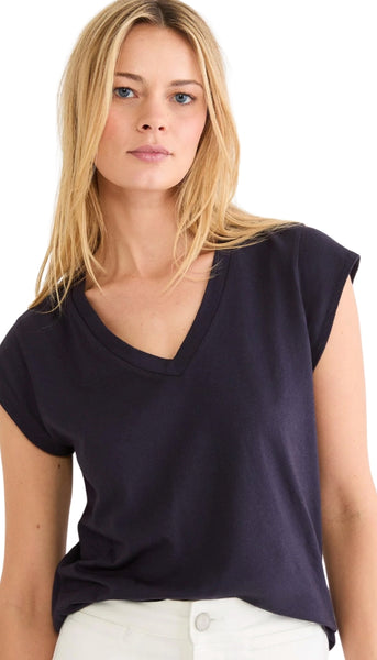 Cap Sleeve V-Neck Supima Cotto