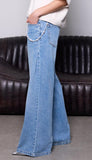 Audrey Pleated Drama Wide Denim