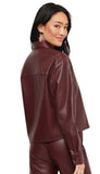 Faux Leather Button Up Shirt