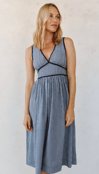 Fit & Flare V Neck Midi Dress