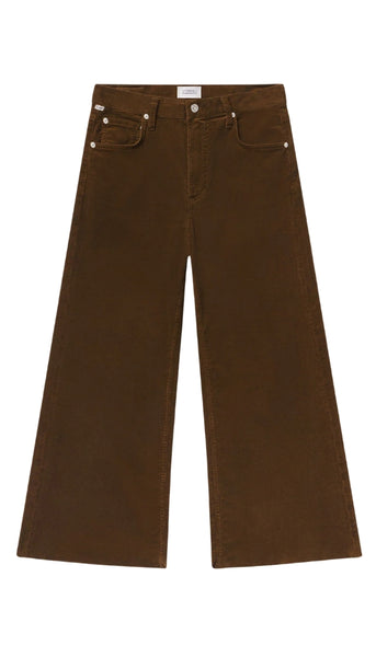Lyra Wide Leg Crop In Corduroy - Manuka