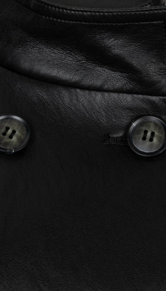 Double Breasted Leather Vest