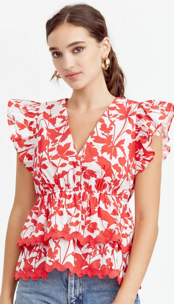 Sena Ruffled Peplum Top
