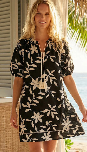 Puff Sleeve Tassel Dress