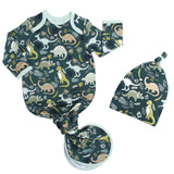 Prehistoric friends dinosaur Gown/Hat - Newborn