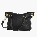 Daniel Medium Black Bag, Red Zip