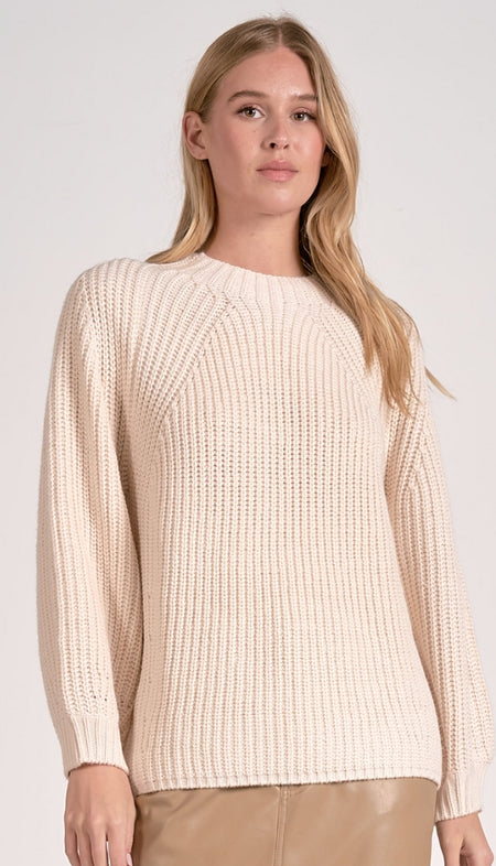 Grey Mix Ground Intarsia Rib Sweater