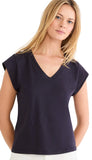 Cap Sleeve V-Neck Supima Cotto