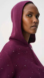 Embelished Hooded Pullover Sweater