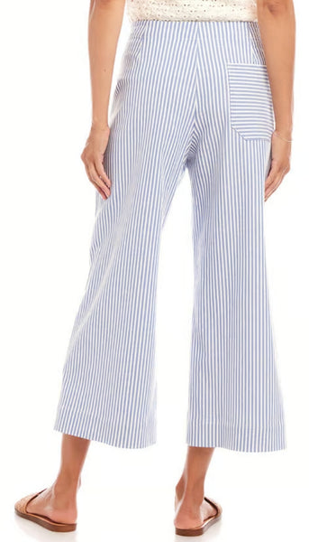 Stripe Cropped Wide Leg Pants