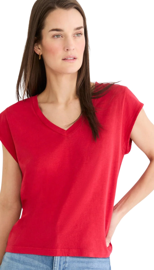 Cap Sleeve V-Neck Supima Cotto