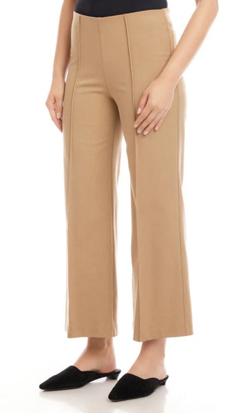 Cropped Pintuck Wide Leg Pants