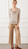 Cropped Pintuck Wide Leg Pants