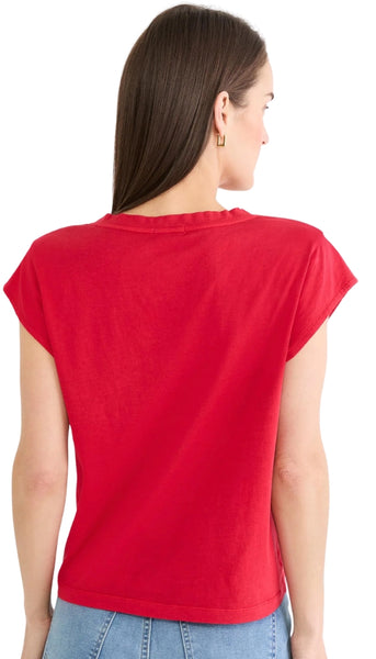 Cap Sleeve V-Neck Supima Cotto