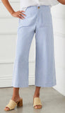 Stripe Cropped Wide Leg Pants