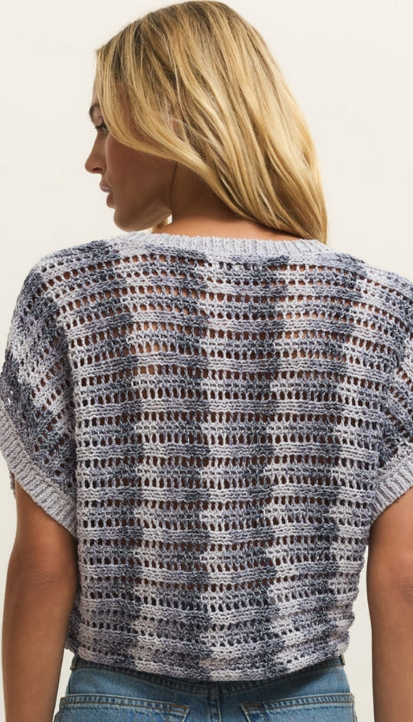 Ballast Crochet Stripe Sweater Top