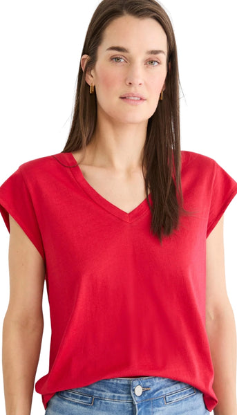 Cap Sleeve V-Neck Supima Cotto