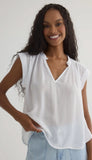 Shirred Pullover Cap Sleeve