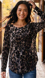 Velvet Burnout Shirttail Top