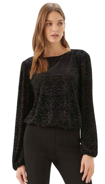 Velvet Burnout Boatneck Top