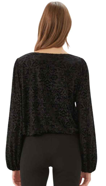 Velvet Burnout Boatneck Top