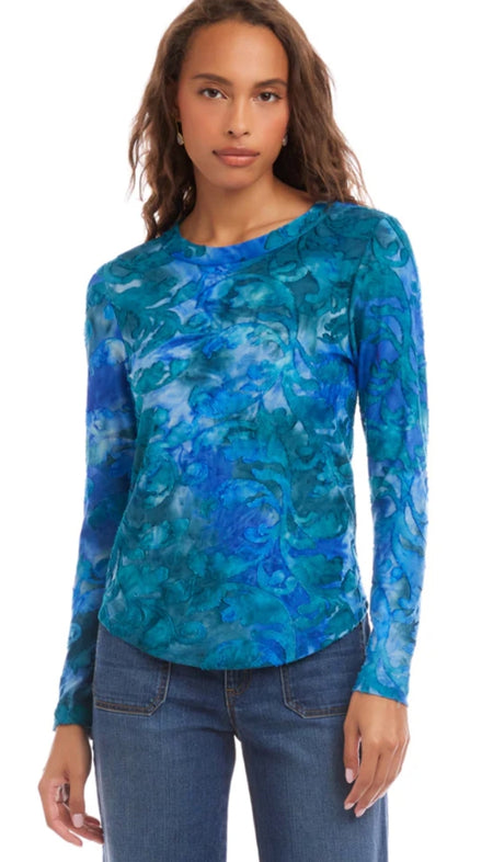 Metallic Stripe Shirttail Top