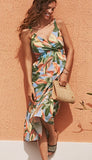 Beach Blooms Sleeve Midi Dress