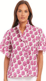 Short Sleeve Ruffle Trim Top