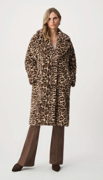 Faux Fur Leopard Print Coat