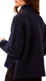 Turtle Neck High Low Sweater With Side Slit