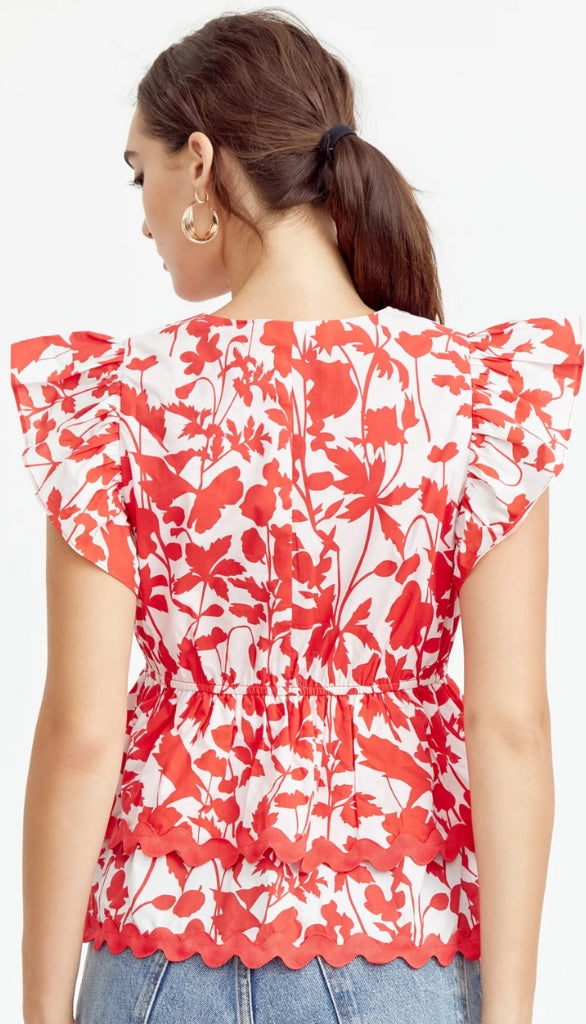 Sena Ruffled Peplum Top