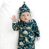 Prehistoric friends dinosaur Gown/Hat - Newborn