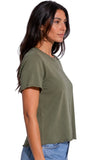 Jackie Raw Edge Crew Neck Tee