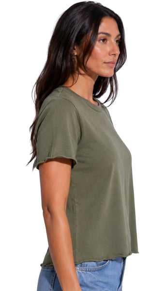 Jackie Raw Edge Crew Neck Tee