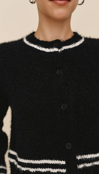 Contrast Stripe Cardigan