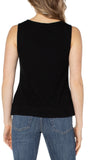 Sleeveless Boat Neck Rib Knit Top