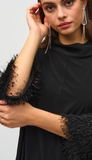 Silky Knit Trapeze Top with Novelty Cuffs