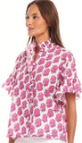 Short Sleeve Ruffle Trim Top